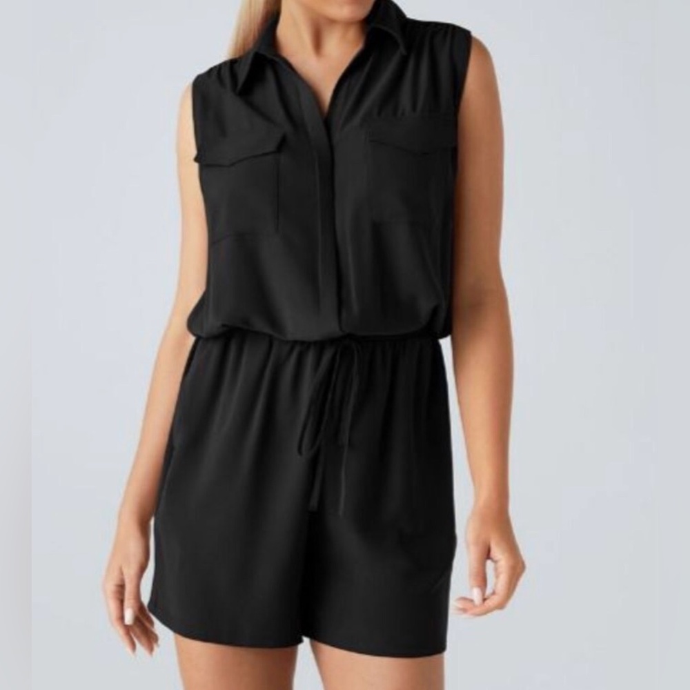 HALARA Black Cinched Waist Romper